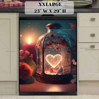 Preview of Valentine's Day Heart in a Lantern magnet in XX Large size.