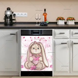 Preview of Valentine's Day Bunny and Hearts magnet.