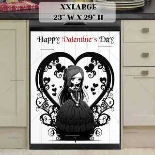 Preview of Gothic Valentine's Day Girl #1 magnet in XX Large size.