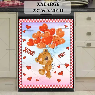 Preview of Valentine's Teddy Bear with Balloons magnet in XX Large size.