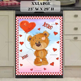 Preview of Valentine's Teddy Bear with Balloon magnet in XX Large size.