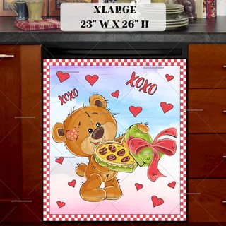 Preview of Valentine's Teddy Bear with Chocolate magnet in Extra Large size.