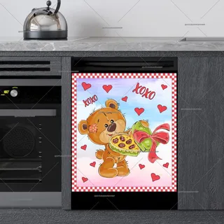 Preview of Valentine's Teddy Bear with Chocolate magnet.