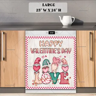 Preview of Valentine's Gnomes & a Love Sign magnet in Large size.