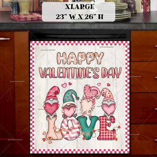 Preview of Valentine's Gnomes & a Love Sign magnet in Extra Large size.