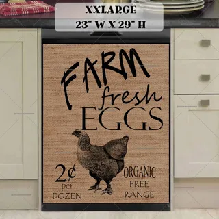 Preview of Farm Fresh Eggs Burlap Pattern magnet in XX Large size.