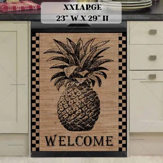 Preview of Welcome Pineapple Burlap Pattern magnet in XX Large size.