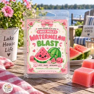 Preview of Watermelon Scented Wax Melt Clamshell.