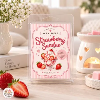 Preview of Strawberry Sundae Scented Wax Melt Clamshell.