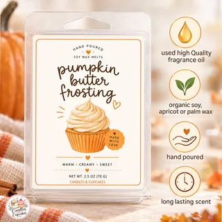 Preview of Pumpkin Butter Frosting Scented Wax Melt Clamshell.