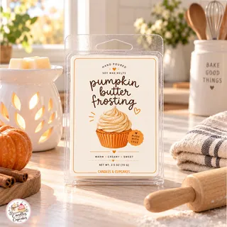 Preview of Pumpkin Butter Frosting Scented Wax Melt Clamshell.