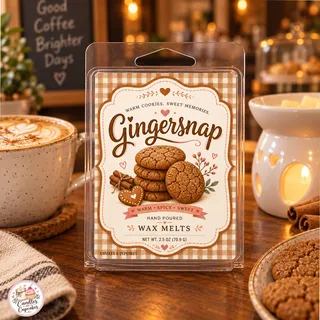 Preview of Gingersnap Scented Wax Melt Clamshell.