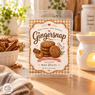 Preview of Gingersnap Scented Wax Melt Clamshell.
