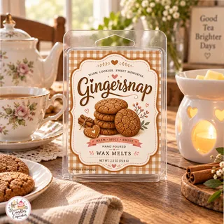 Preview of Gingersnap Scented Wax Melt Clamshell.