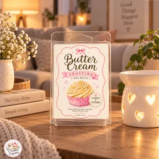 Preview of Buttercream Frosting Scented Wax Melt Clamshell.