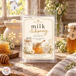 Preview of Milk and Honey Scented Wax Melt Clamshell.
