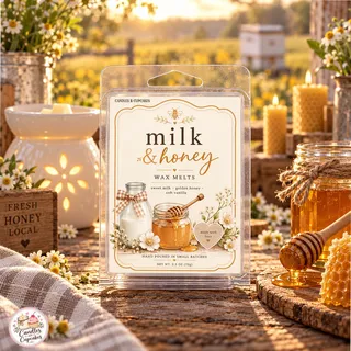 Preview of Milk and Honey Scented Wax Melt Clamshell.