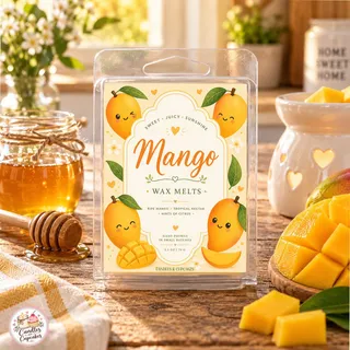 Preview of Mango Scented Wax Melt Clamshell.
