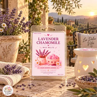Preview of Lavender Chamomile Scented Wax Melt Clamshell.