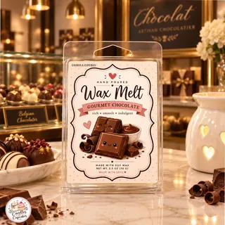 Preview of Gourmet Chocolate Scented Wax Melt Clamshell.