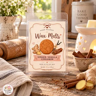Preview of Ginger Cookie Scented Wax Melt Clamshell.