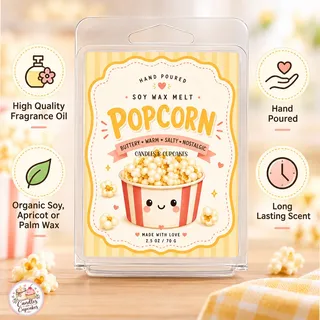 Preview of Popcorn Scented Wax Melt Clamshell.