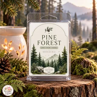 Preview of Pine Forest Scented Wax Melt Clamshell.