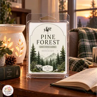 Preview of Pine Forest Scented Wax Melt Clamshell.