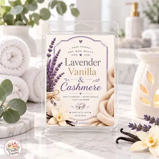 Preview of Lavender Vanilla Scented Wax Melt Clamshell.