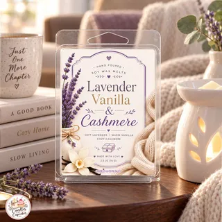 Preview of Lavender Vanilla Scented Wax Melt Clamshell.