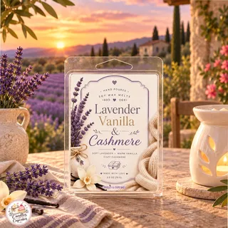 Preview of Lavender Vanilla Scented Wax Melt Clamshell.