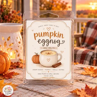 Preview of Pumpkin Eggnog Scented Wax Melt Clamshell.