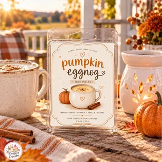 Preview of Pumpkin Eggnog Scented Wax Melt Clamshell.