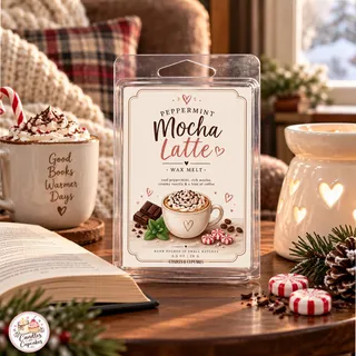 Preview of Peppermint Mocha Latte Scented Wax Melt Clamshell.