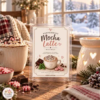 Preview of Peppermint Mocha Latte Scented Wax Melt Clamshell.