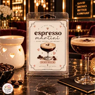 Preview of Espresso Martini Scented Wax Melt Clamshell.