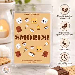 Preview of Smores Scented Wax Melt Clamshell.