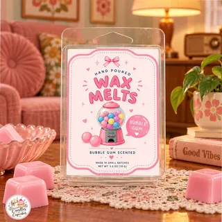 Preview of Bubble Gum Scented Wax Melt Clamshell.