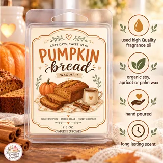 Preview of Pumpkin Bread Scented Wax Melt Clamshell.