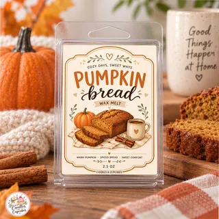 Preview of Pumpkin Bread Scented Wax Melt Clamshell.