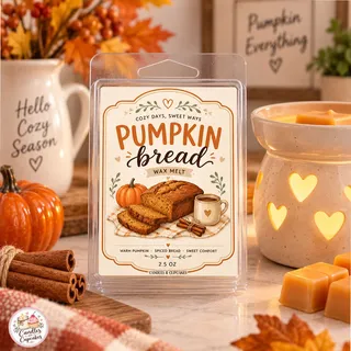 Preview of Pumpkin Bread Scented Wax Melt Clamshell.