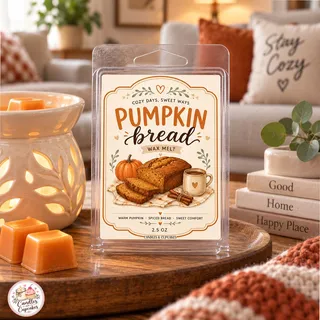 Preview of Pumpkin Bread Scented Wax Melt Clamshell.