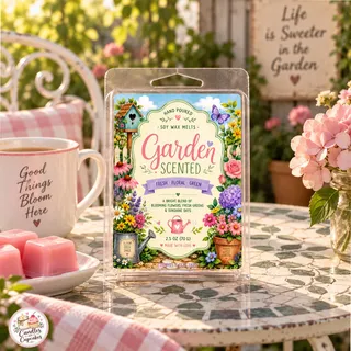 Preview of Garden Flowers Scented Wax Melt Clamshell.