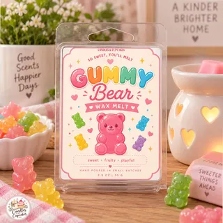 Preview of Gummy Bear Scented Wax Melt Clamshell.