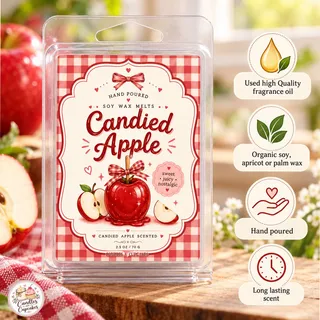 Preview of Candied Apple Scented Wax Melt Clamshell.
