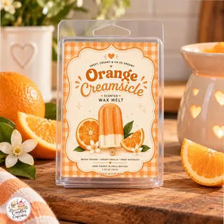 Preview of Orange Creamsickle Scented Wax Melt Clamshell.